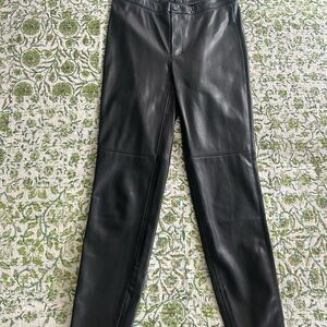 Mango Black Leather Trousers